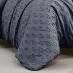 Delta Clipped Jacquard Duvet Cover Set // Slate (King / Cal King)