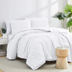 Marrakech Clipped Jacquard Comforter Set // White (King / Cal King)