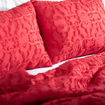 Marrakech Clipped Jacquard Comforter Set // Chilli Pepper (King / Cal King)