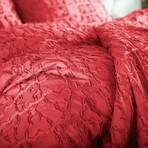 Marrakech Clipped Jacquard Comforter Set // Chilli Pepper (King / Cal King)