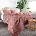 Marrakech Clipped Jacquard Comforter Set // Rose (King / Cal King)