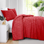 Marrakech Clipped Jacquard Comforter Set // Chilli Pepper (King / Cal King)