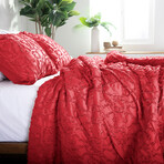 Marrakech Clipped Jacquard Comforter Set // Chilli Pepper (King / Cal King)