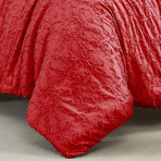 Marrakech Clipped Jacquard Comforter Set // Chilli Pepper (King / Cal King)