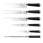 6 Piece Knife Set + Bamboo Stand // Black