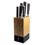 6 Piece Knife Set + Bamboo Stand // Black