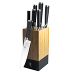 6 Piece Knife Set + Bamboo Stand // Black