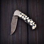 Damascus Pocket Folding Knife // 012