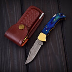 Damascus Pocket Folding Knife // 018