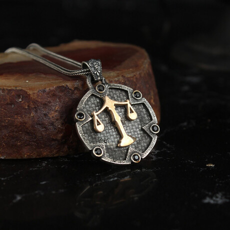 Scales of Justice Necklace // Silver + Bronze