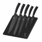 5 Piece Knife Set + Magnetic Stand // Black Rose