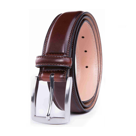 Genuine Leather Dress Belt // Mahogany (30)