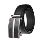 Automatic Ratchet Buckle Leather Dress Belt // Black (32-34)