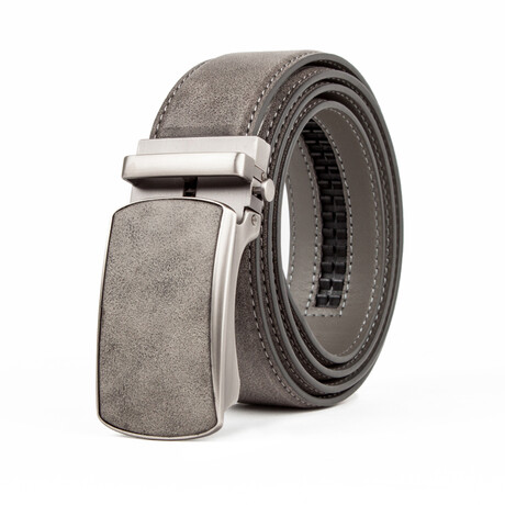Genuine Leather Automatic Buckle Ratchet Dress Belts // Gray (32-34)