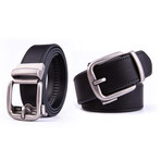 Genuine Leather Rachet Casual Belt // Black (32-34)