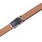 Automatic Ratchet Buckle Leather Dress Belt // Brown (32-34)
