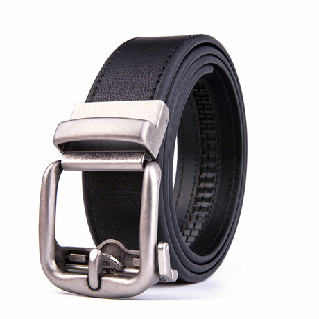 Genuine Leather Rachet Casual Belt // Black (32-34)