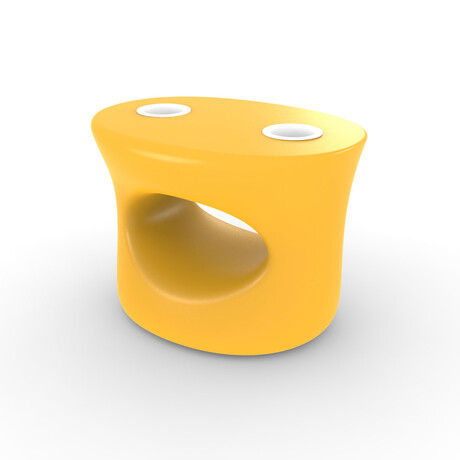 Amped Side Table // Yellow + White Cup Holder
