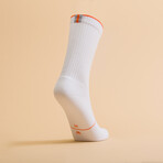 Women's Crew Socks 3-Pack // White + Orange (M)