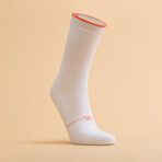 Women's Crew Socks 3-Pack // White + Orange (M)