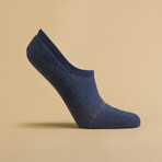 Women's No-Show Socks 3-Pack // White + Blue + Charcoal (S)