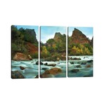 Court Of The Patriarchs Rising Above River, Zion National Park