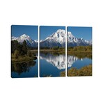 Reflection Of Mountain And Trees On Water, Teton Range, Grand Teton National Park