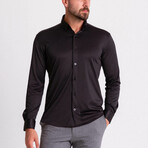 Hudson Hidden Button Shirt // Black (XL)