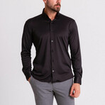 Hudson Hidden Button Shirt // Black (XL)