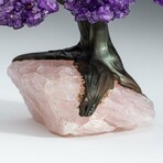 Small Genuine Amethyst Clustered Gemstone Tree on Rose Quartz Matrix // The Tree of Spirituality