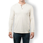 The Fast Eddie Slub Cotton Henley // White (M)