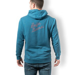 I Told You 3 Lines Helsinki Hoodie // Blue Green (XL)