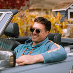 I Told You 3 Lines Helsinki Hoodie // Blue Green (XL)