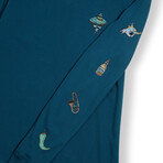 Mustache Music Gang Šalta Long Sleeve T-Shirt // Blue (XL)