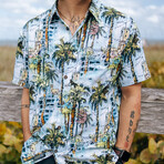 The Take Over Viscose Button Up // Green (2XL)