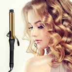 24K Gold Hair Style Stix Long Spring Curling Iron // Black (1.5")