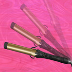 24K Gold Hair Style Stix Long Spring Curling Iron // Black (1.5")