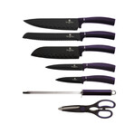 Knife Set + Acrylic Stand // 8 pcs // Purple + Black