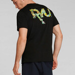 Premium Floral Tee Graphic // Black (S)