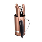 Knife Set + Mobile Stand // 7pcs // Rose Gold