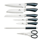 Knife Set + Acrylic Stand // 8 pcs // Aquamarine