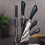 Knife Set + Acrylic Stand // 8 pcs // Aquamarine