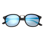 Champagne Polarized Sunglasses // Black Frame + Blue Lens