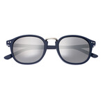 Champagne Polarized Sunglasses // Navy Frame + Silver Lens