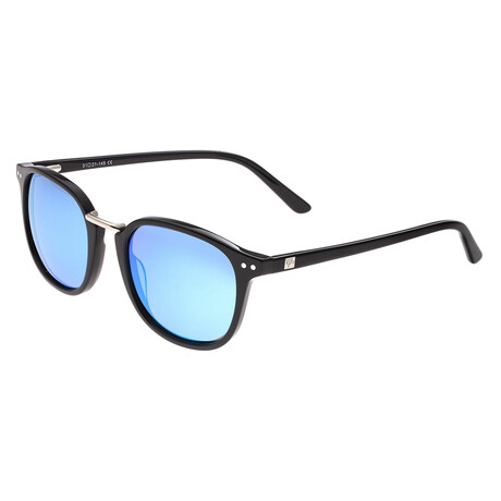Champagne Polarized Sunglasses // Black Frame + Blue Lens
