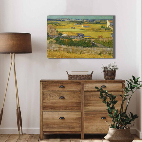 Harvest at La Crau, with Montmajour in the Background (17.7"H x 27.5"W x 1.1"D)