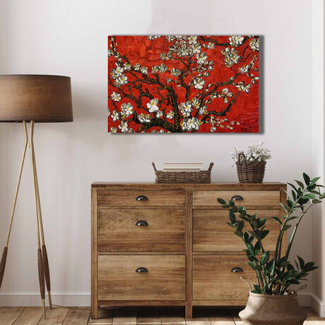 Almond Blossoms // Red (27.5"H x  39.4"W x 1.1"D)