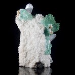 Green Apophyllite Castle & Stilbite with Heulandite on Basalt