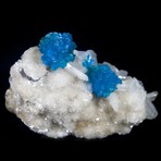 Cavansite with Stilbite on Heulandite
