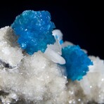Cavansite with Stilbite on Heulandite